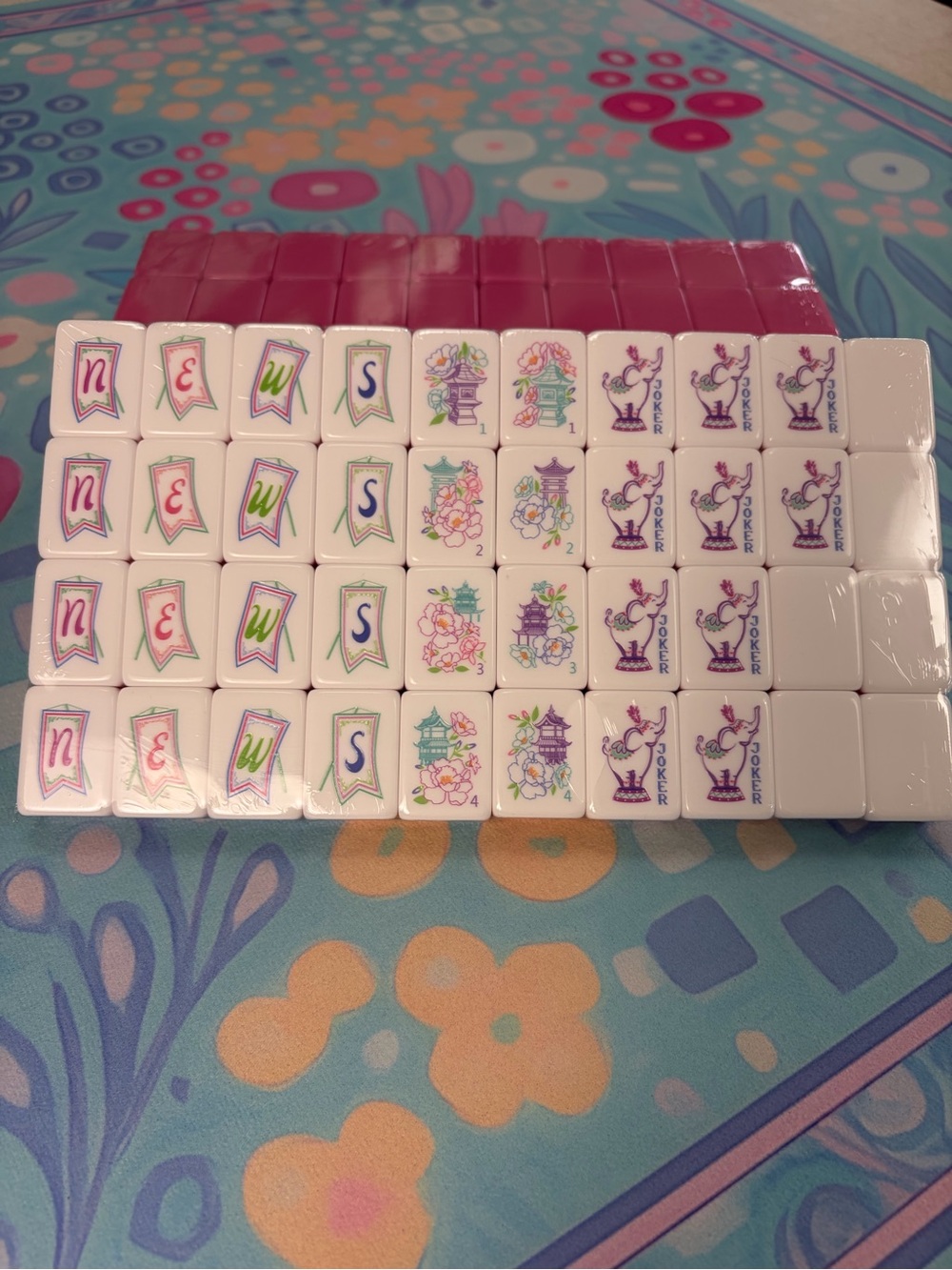 Pink Elephant  🩷🐘 Mahjong Tiles 🀄️ & Tile Bag